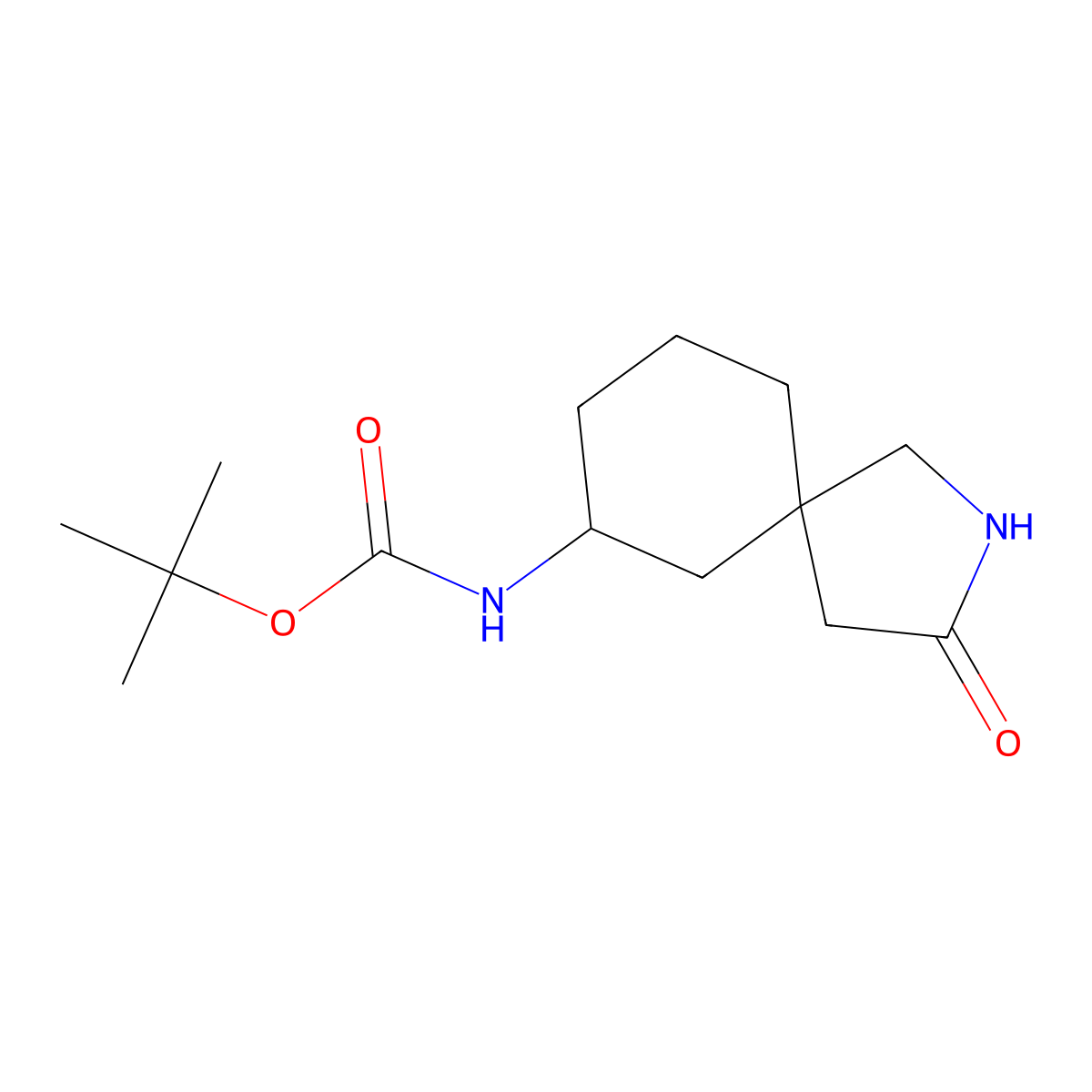 tert-butyl N-(3-oxo-2-azaspiro[4.5]decan-7-yl)carbamate molecular structure, CAS 2940961-83-9