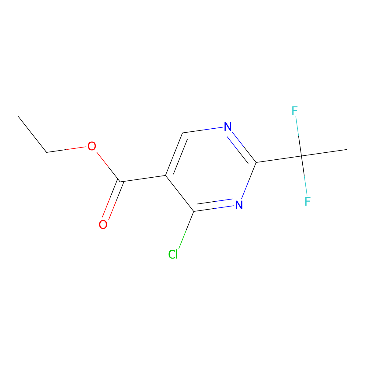 Ethyl 4-chloro-2-(1,1-difluoroethyl)pyrimidine-5-carboxylate molecular structure, CAS 2940962-07-0