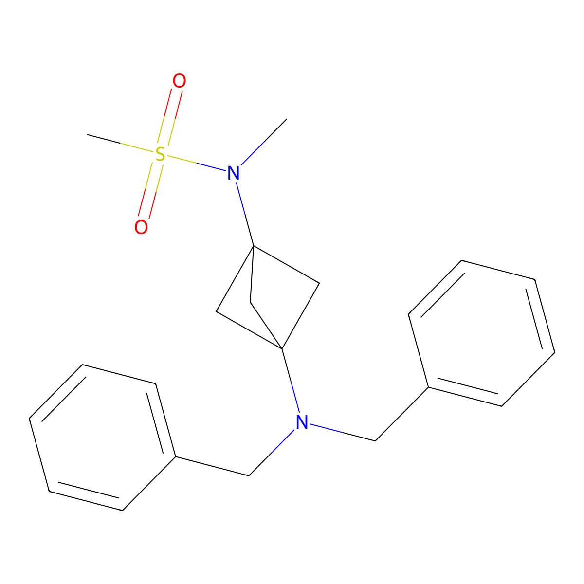 N-[3-(dibenzylamino)-1-bicyclo[1.1.1]pentanyl]-N-methyl-methanesulfonamide molecular structure, CAS 2940962-15-0