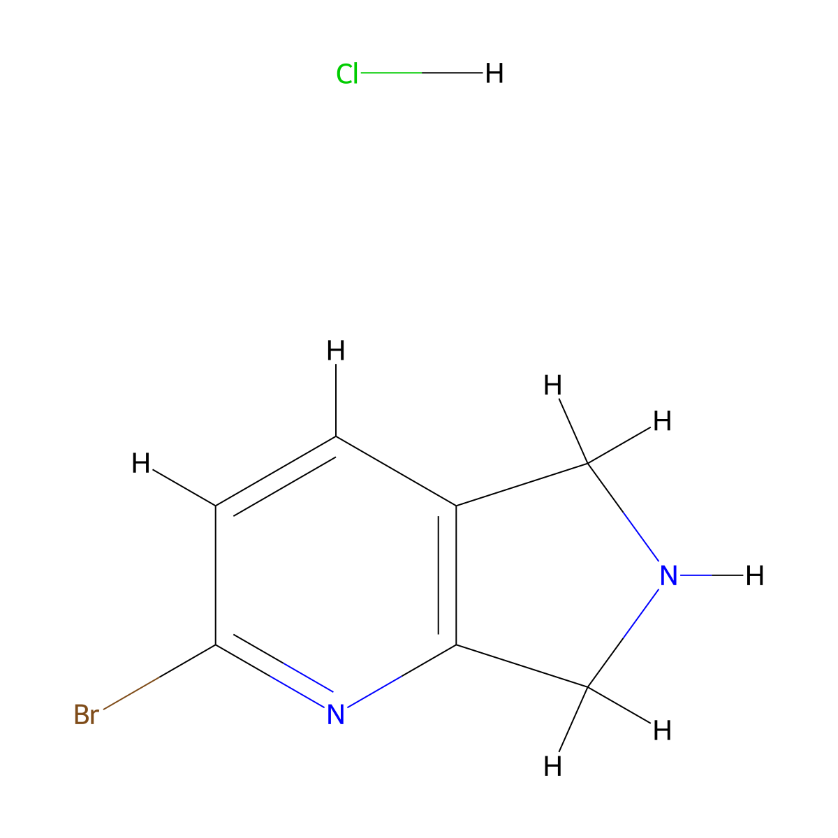 2-Bromo-6,7-dihydro-5H-pyrrolo[3,4-B]pyridine hydrochloride molecular structure, CAS 2940962-36-5