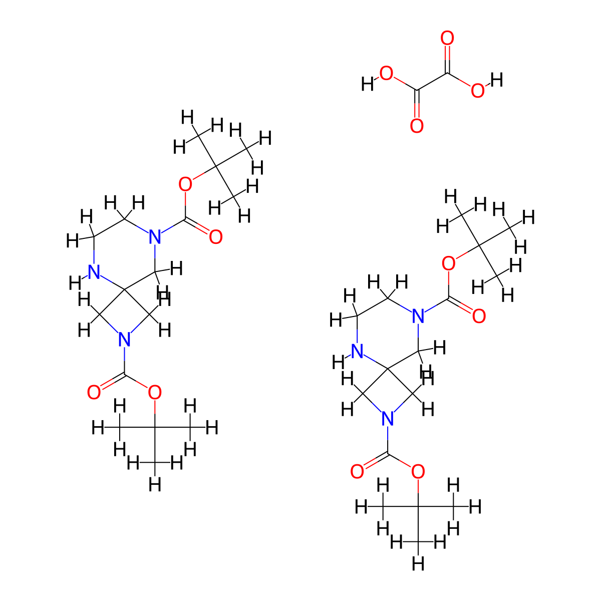 Ditert-butyl 2,5,8-triazaspiro[3.5]nonane-2,8-dicarboxylate;hemi(oxalic acid) molecular structure, CAS 2940962-39-8