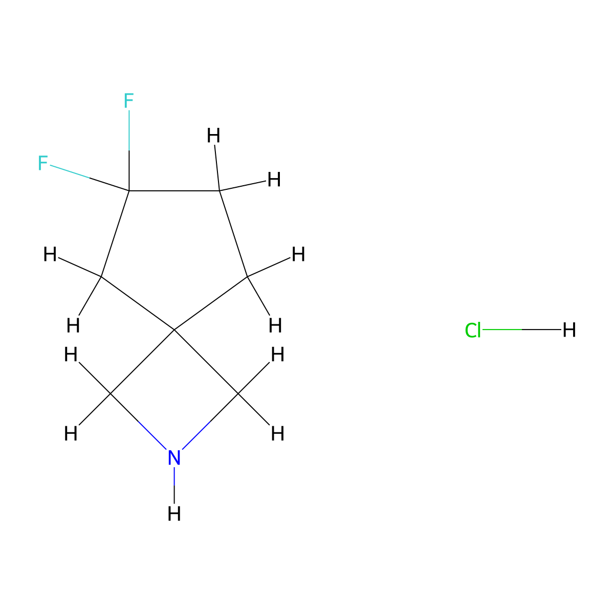6,6-Difluoro-2-azaspiro[3.4]octane hydrochloride molecular structure, CAS 2940962-72-9