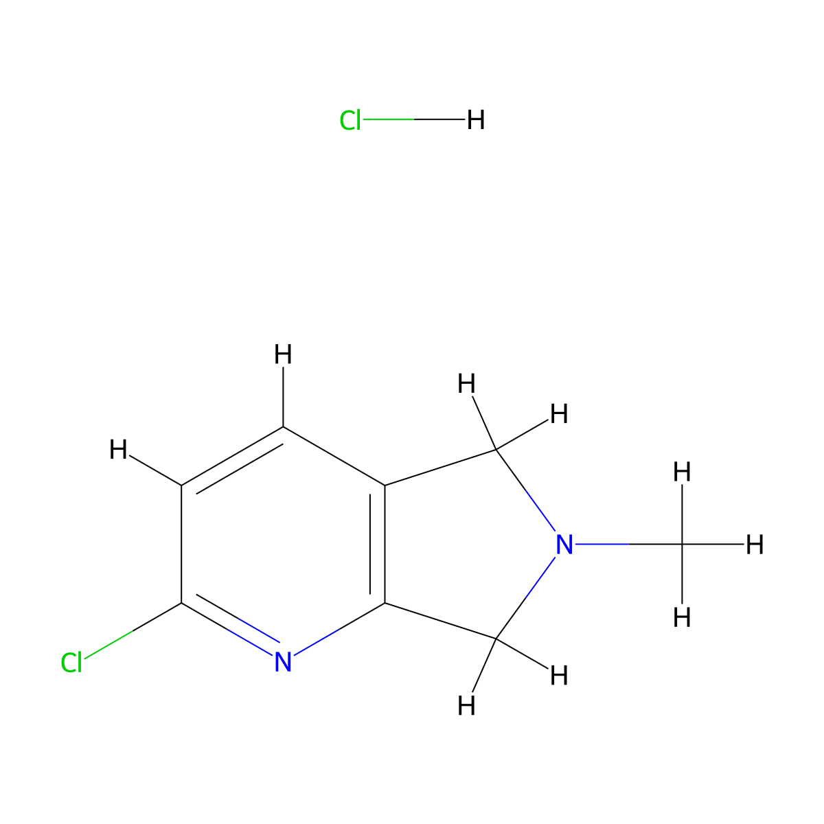 2-Chloro-6-methyl-5,7-dihydropyrrolo[3,4-b]pyridine;hydrochloride molecular structure, CAS 2940962-76-3