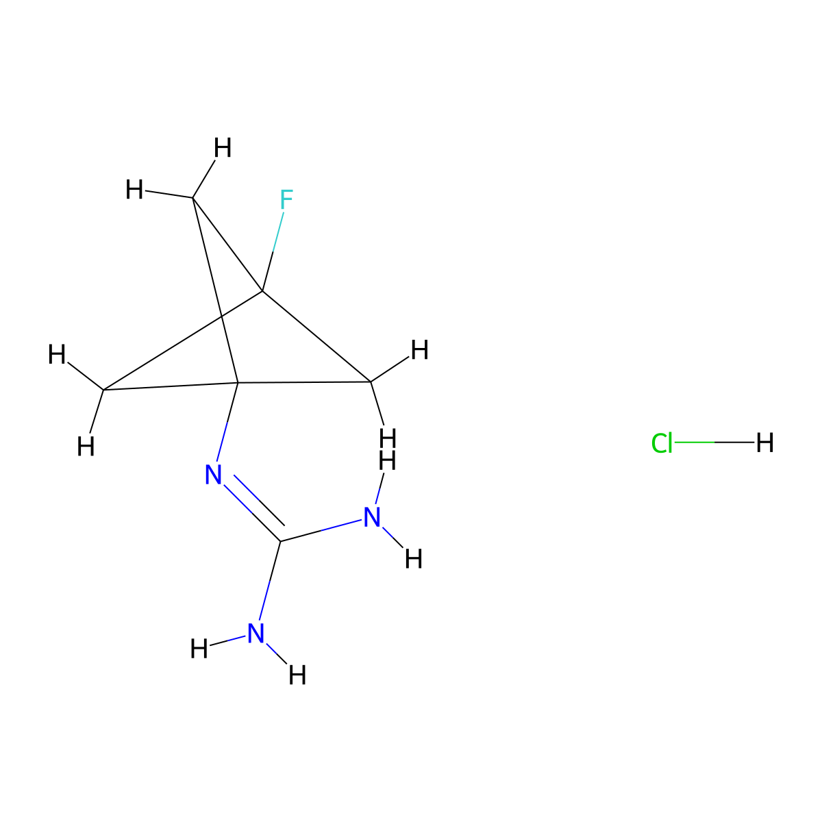 1-(3-Fluoro-1-bicyclo[1.1.1]pentanyl)guanidine;hydrochloride molecular structure, CAS 2940962-88-7