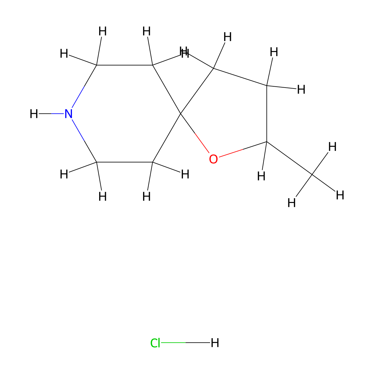 2-Methyl-1-oxa-8-azaspiro[4.5]decane hydrochloride molecular structure, CAS 2940963-00-6