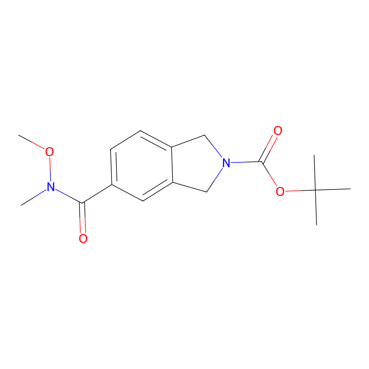 Tert-butyl 5-[methoxy(methyl)carbamoyl]isoindoline-2-carboxylate molecular structure, CAS 2940963-07-3