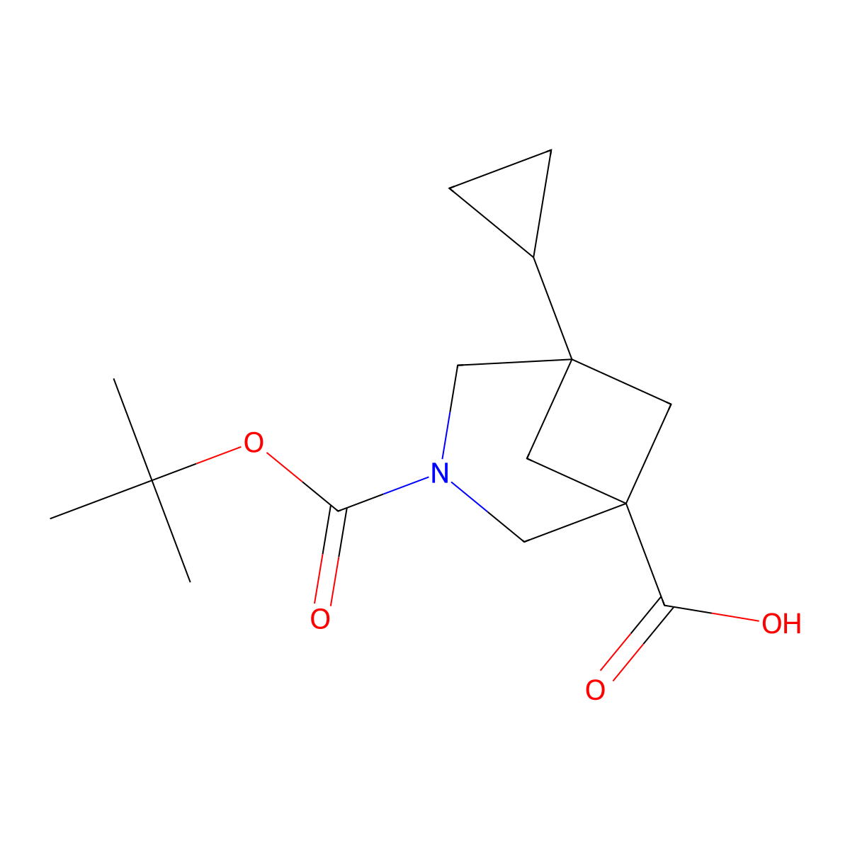 3-[(Tert-butoxy)carbonyl]-5-cyclopropyl-3-azabicyclo[3.1.1]heptane-1-carboxylic acid molecular structure, CAS 2940963-19-7