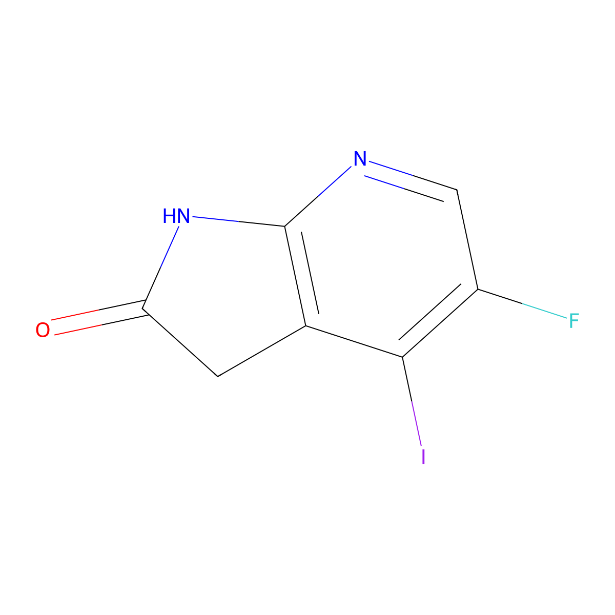 5-Fluoro-4-iodo-1,3-dihydropyrrolo[2,3-b]pyridin-2-one molecular structure, CAS 2940963-40-4