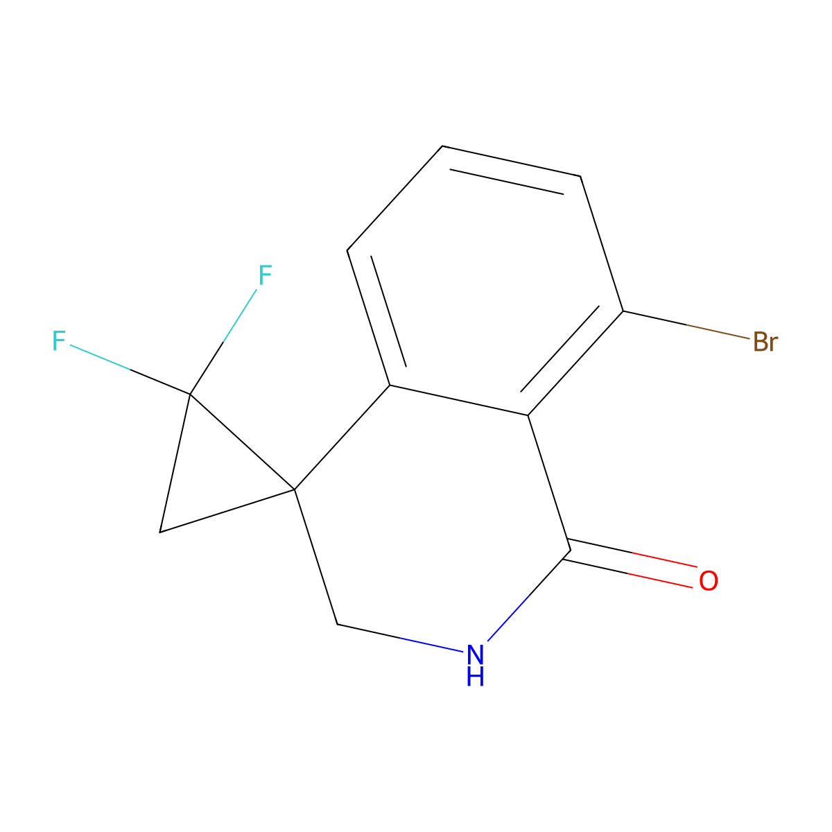 8-Bromo-1',1'-difluoro-spiro[2,3-dihydroisoquinoline-4,2'-cyclopropane]-1-one molecular structure, CAS 2940963-41-5