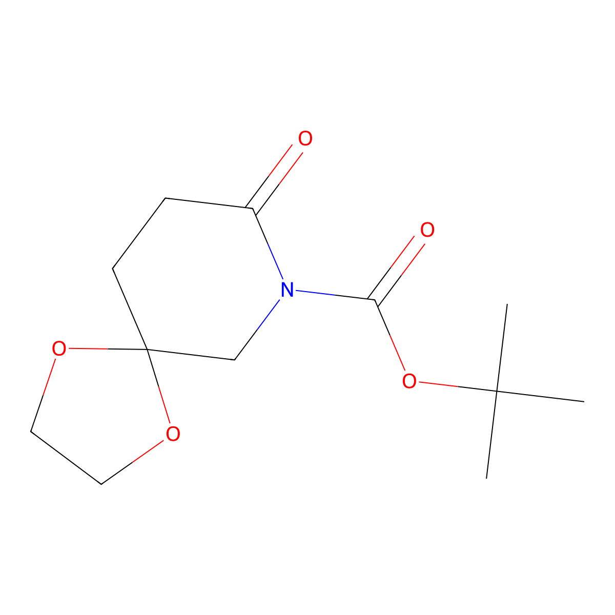 Tert-butyl 8-oxo-1,4-dioxa-9-azaspiro[4.5]decane-9-carboxylate molecular structure, CAS 2940964-29-2