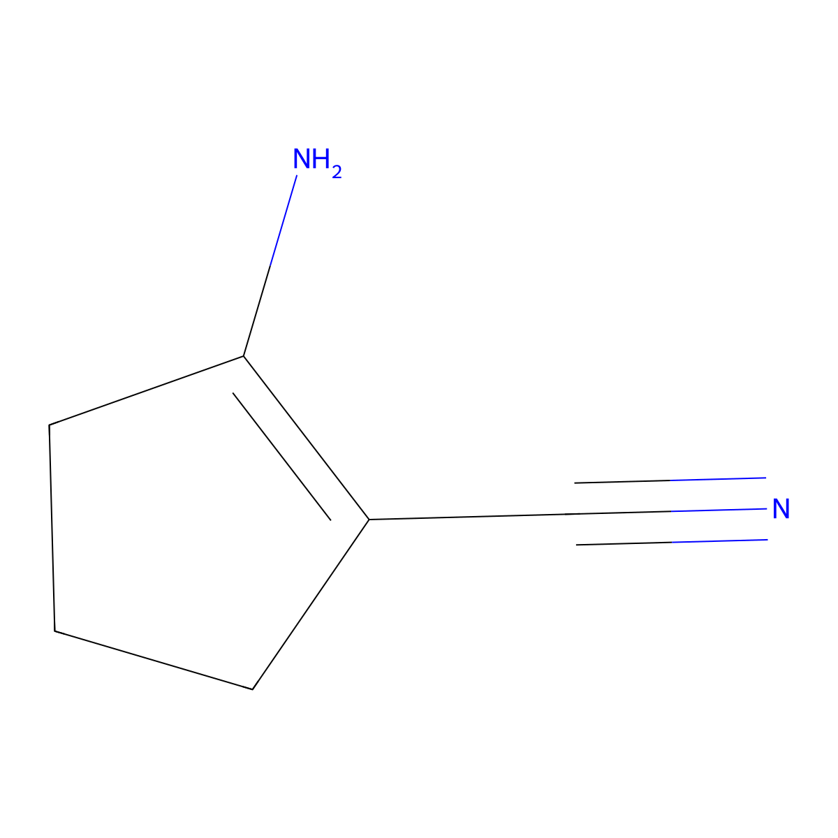 2-Amino-1-cyclopentene-1-carbonitrile molecular structure, CAS 2941-23-3