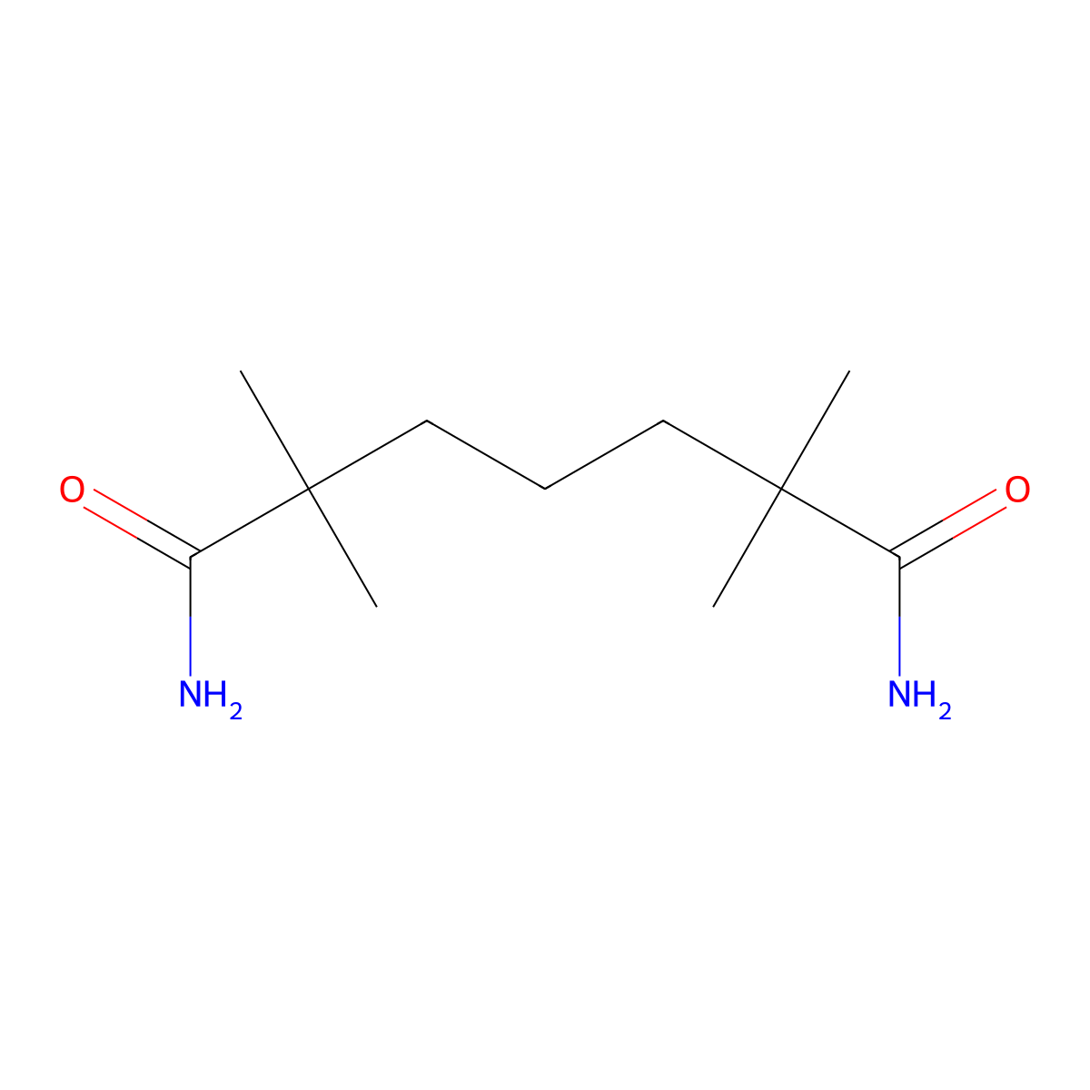 2,2,6,6-Tetramethylheptanediamide molecular structure, CAS 2941-46-0
