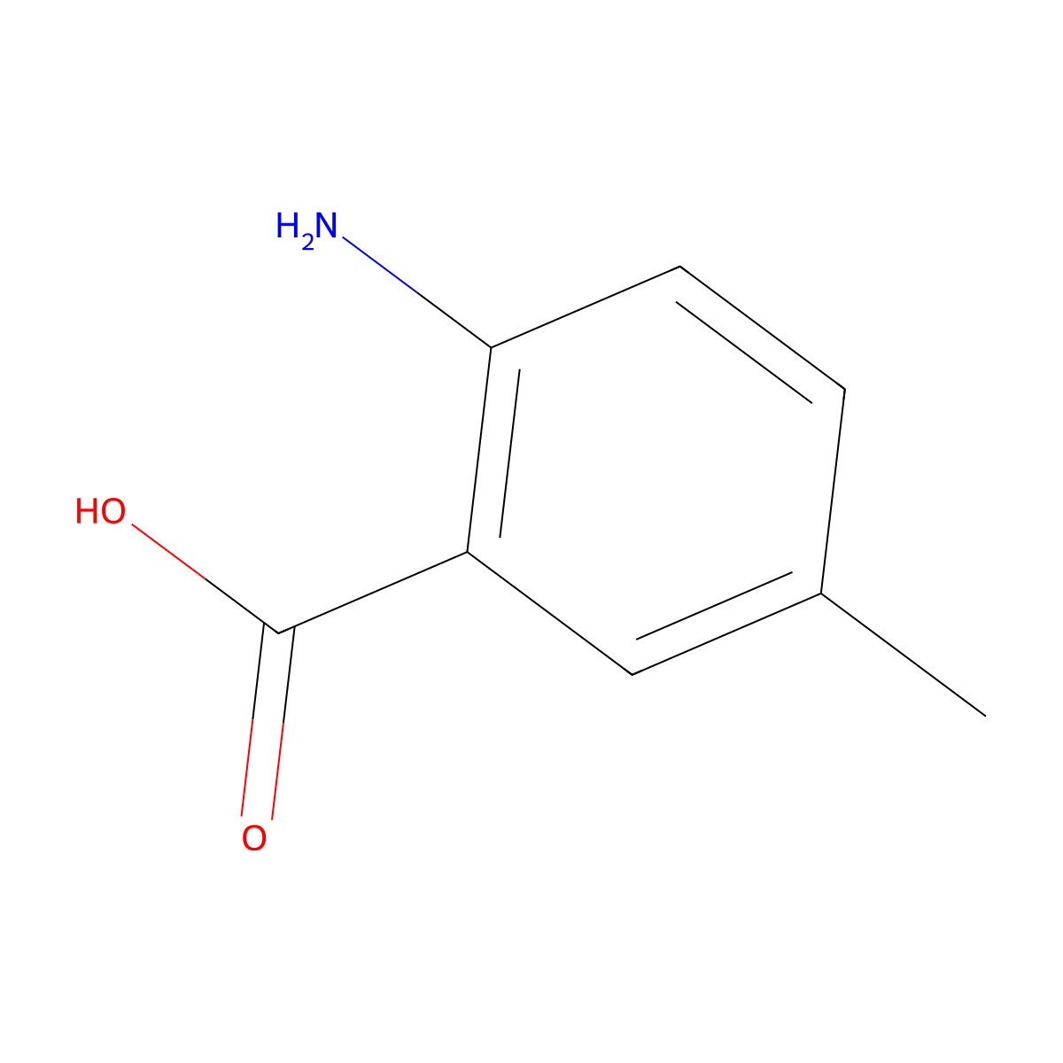2-Amino-5-methylbenzoic acid molecular structure, CAS 2941-78-8