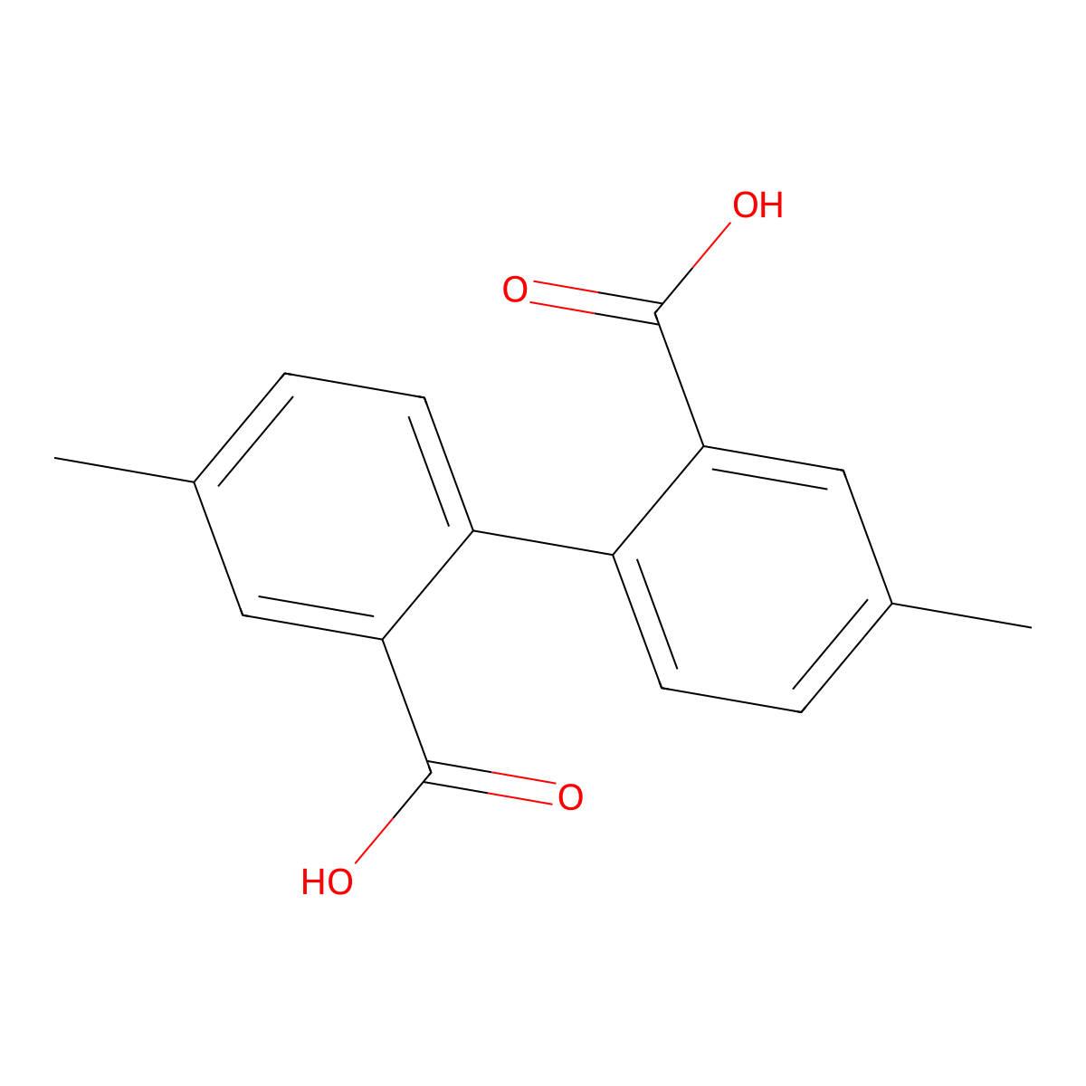 4,4'-Dimethylbiphenyl-2,2'-dicarboxylic acid molecular structure, CAS 2941-79-9