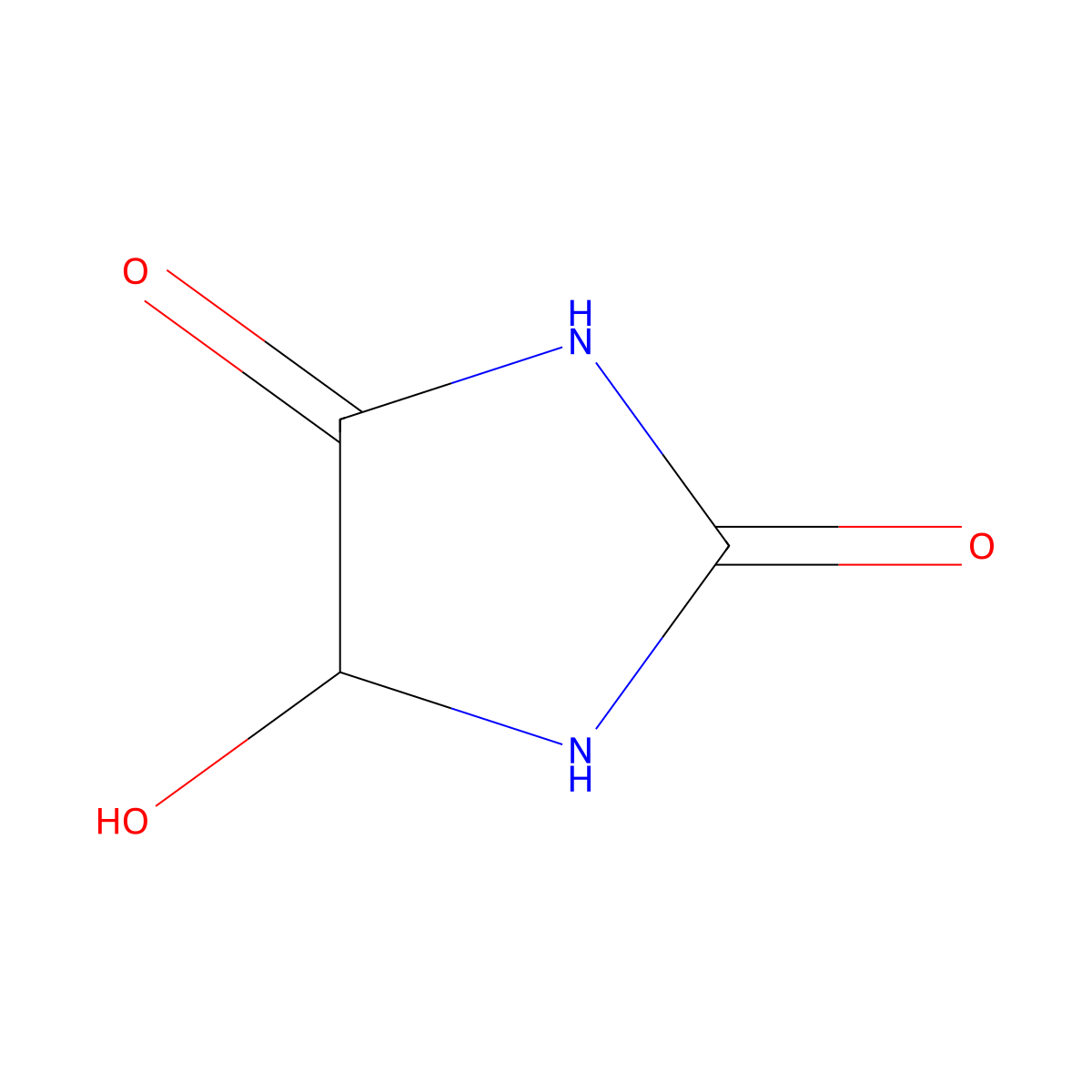 5-Hydroxyhydantoin molecular structure, CAS 29410-13-7