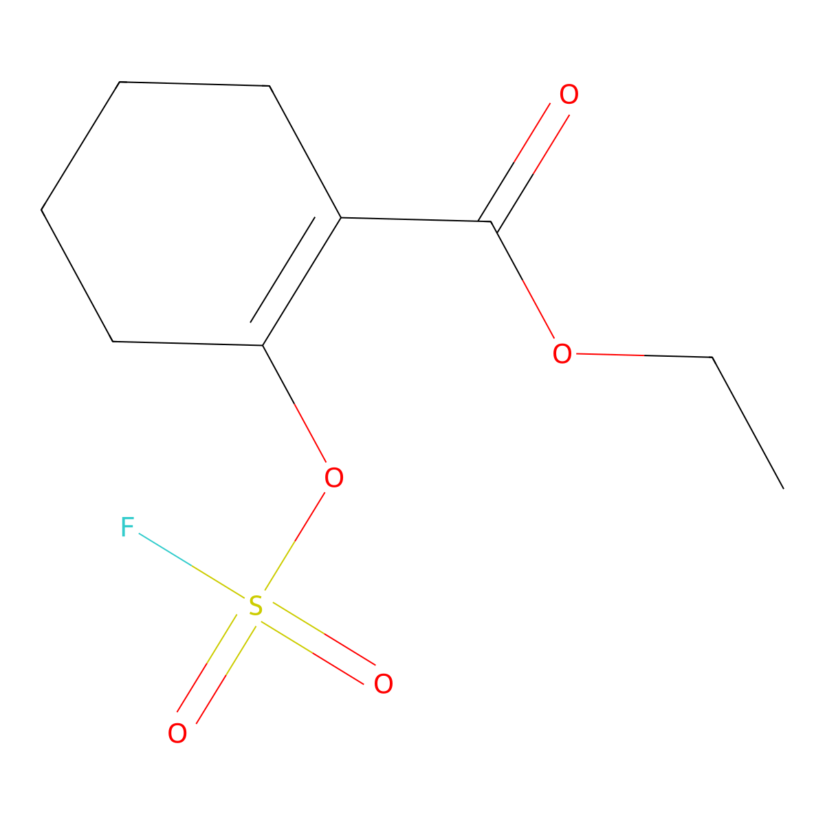 Ethyl 2-[(fluorosulfonyl)oxy]cyclohex-1-ene-1-carboxylate molecular structure, CAS 2941084-62-2