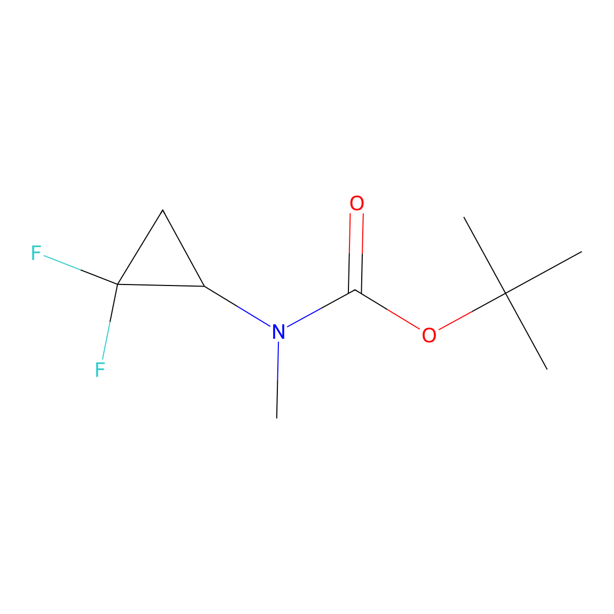 N-Boc-2,2-difluoro-N-methylcyclopropanamine molecular structure, CAS 2941380-51-2