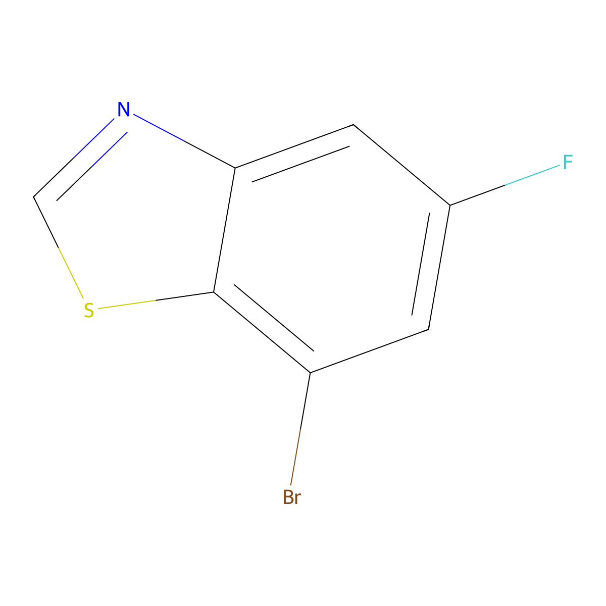 7-Bromo-5-fluoro-1,3-benzothiazole molecular structure, CAS 2941389-87-1