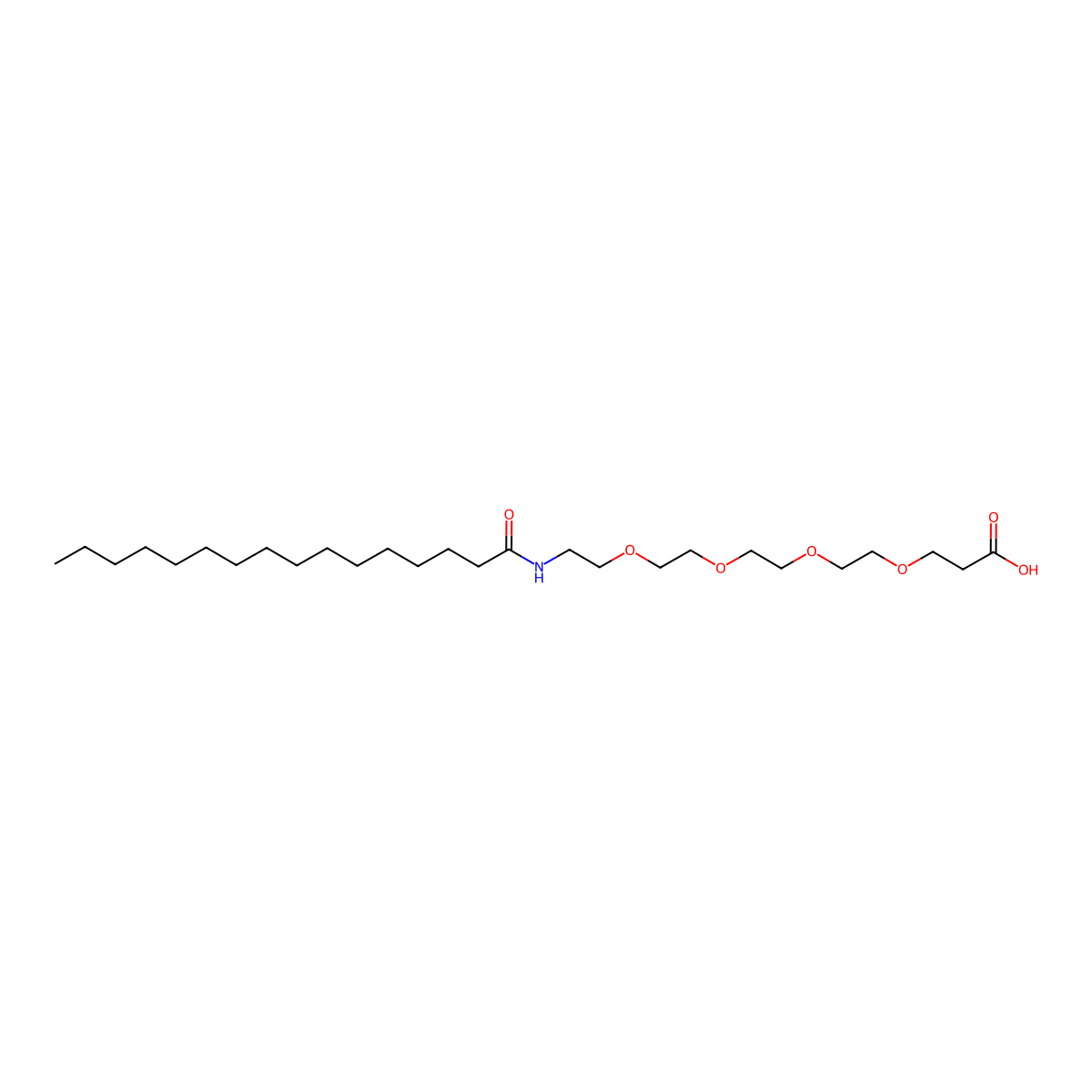 Palmitic acid-PEG4-acid molecular structure, CAS 2941416-29-9