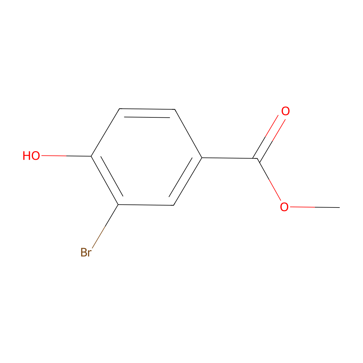 Methyl 3-bromo-4-hydroxybenzoate molecular structure, CAS 29415-97-2