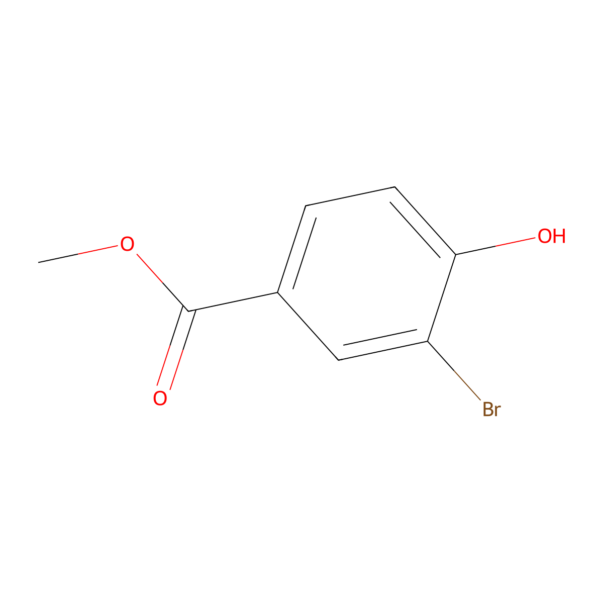 Methyl 3-bromo-4-hydroxybenzoate molecular structure, CAS 29415-97-2