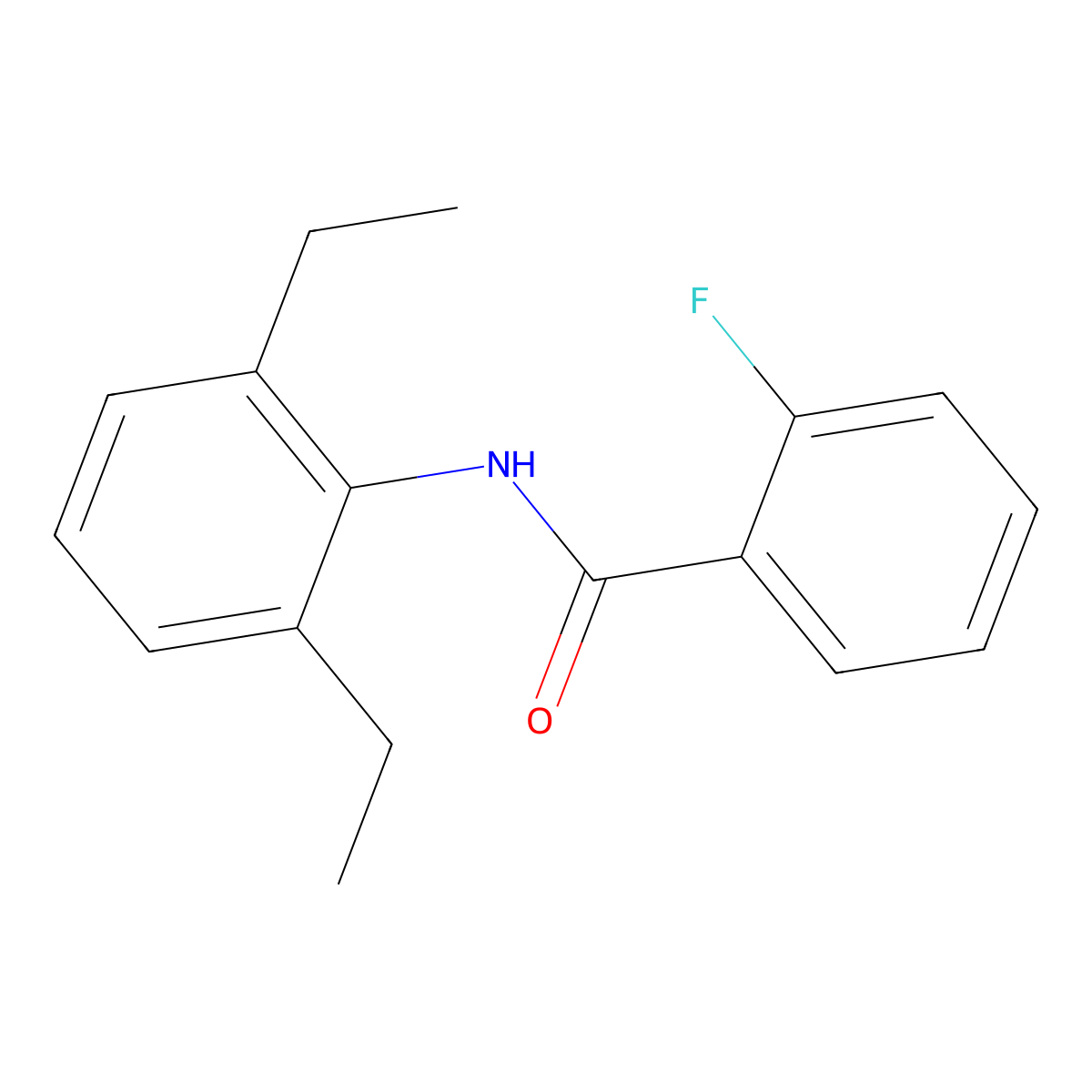 N-(2,6-diethylphenyl)-2-fluorobenzamide molecular structure, CAS 29416-07-7