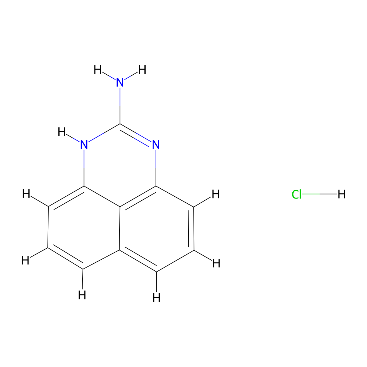 1H-Perimidin-2-amine, hydrochloride (1:1) molecular structure, CAS 29416-86-2
