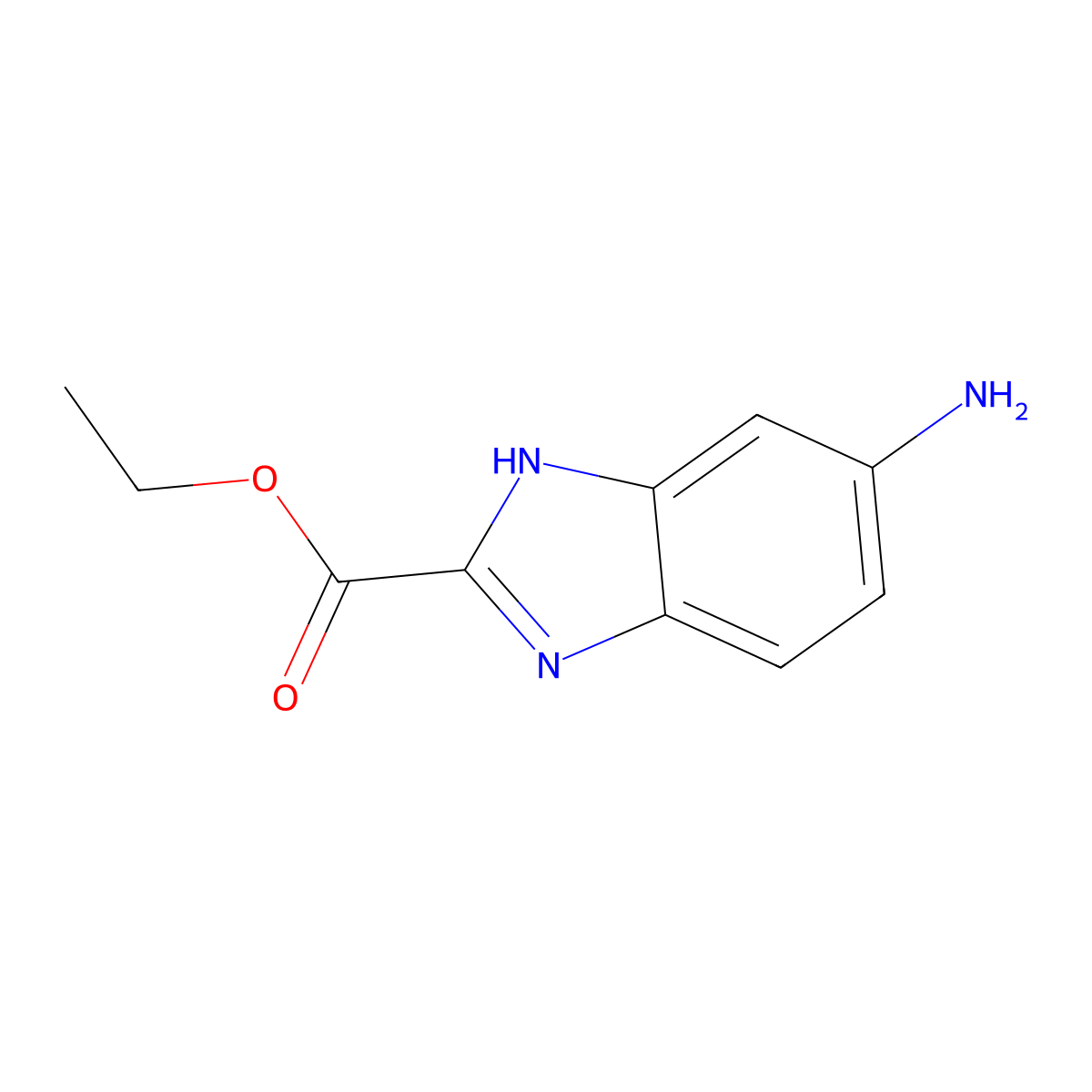 1H-Benzimidazole-2-carboxylic acid, 6-amino-, ethyl ester molecular structure, CAS 294174-58-6