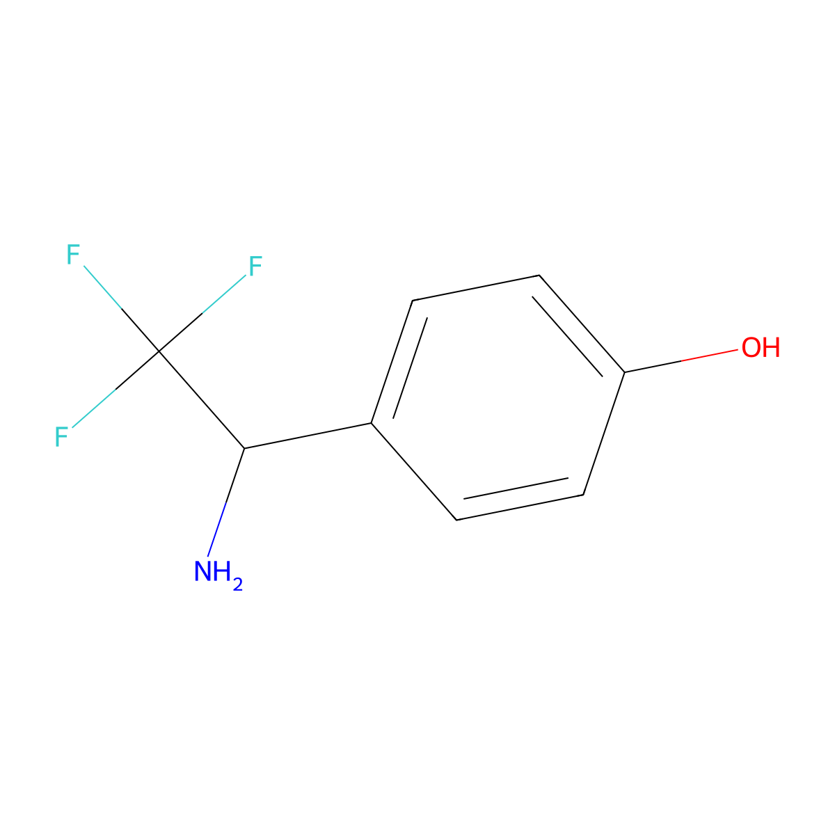 4-(1-Amino-2,2,2-trifluoroethyl)phenol molecular structure, CAS 294175-07-8