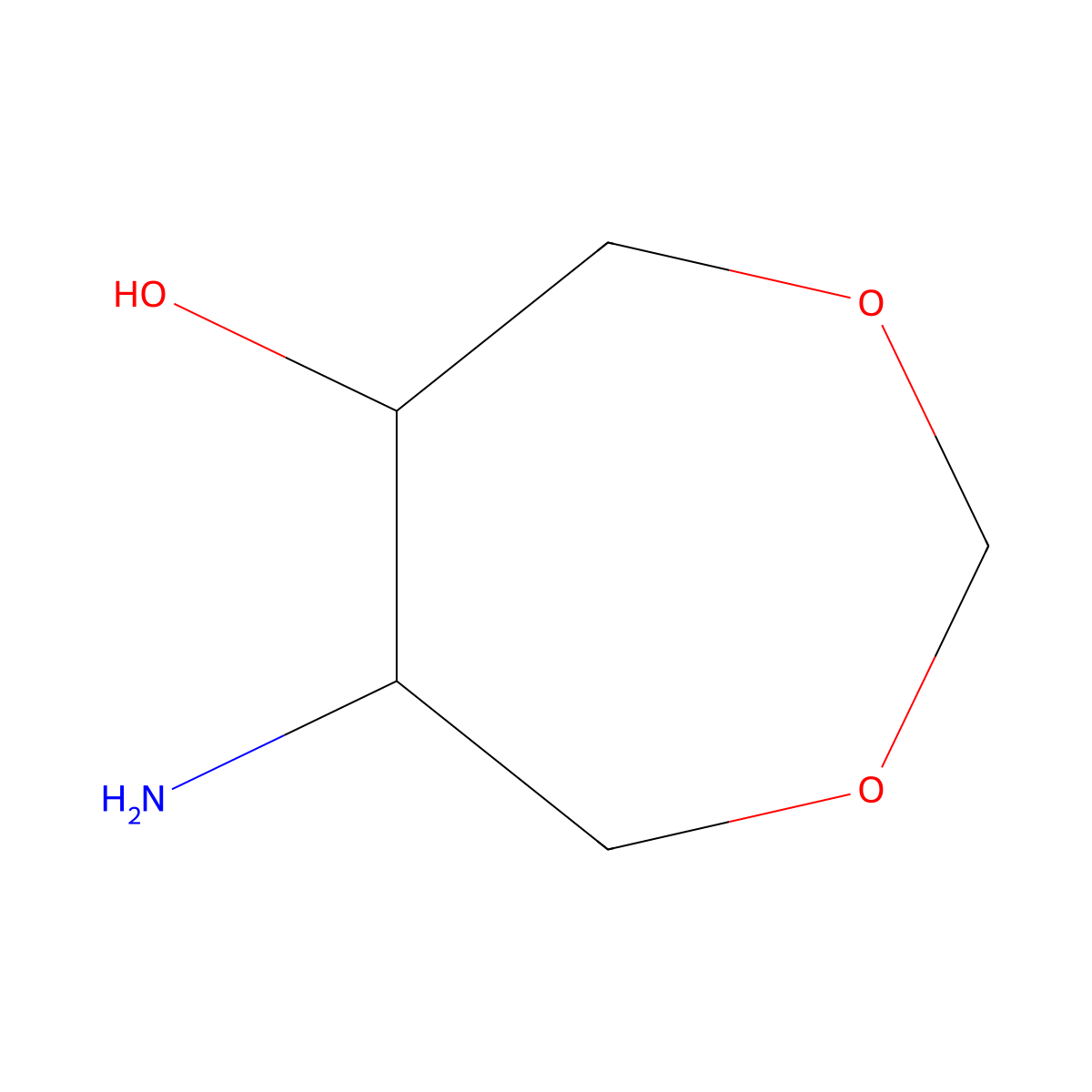 6-Amino-1,3-dioxepan-5-ol molecular structure, CAS 294177-57-4