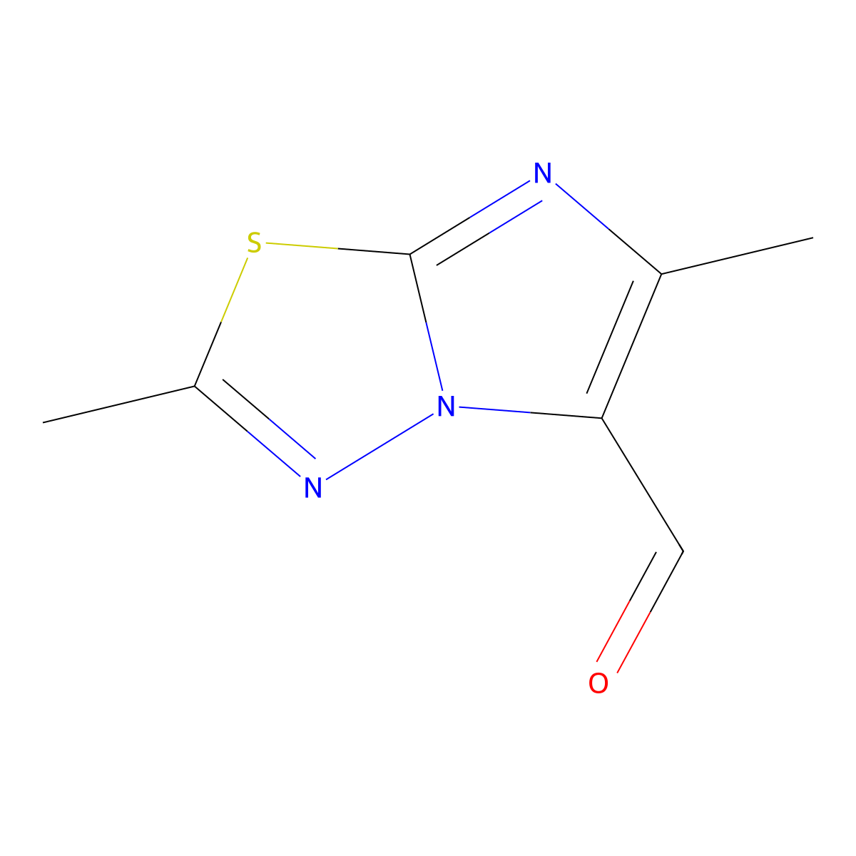2,6-Dimethylimidazo(2,1-b)(1,3,4)thiadiazole-5-carbaldehyde molecular structure, CAS 294179-25-2