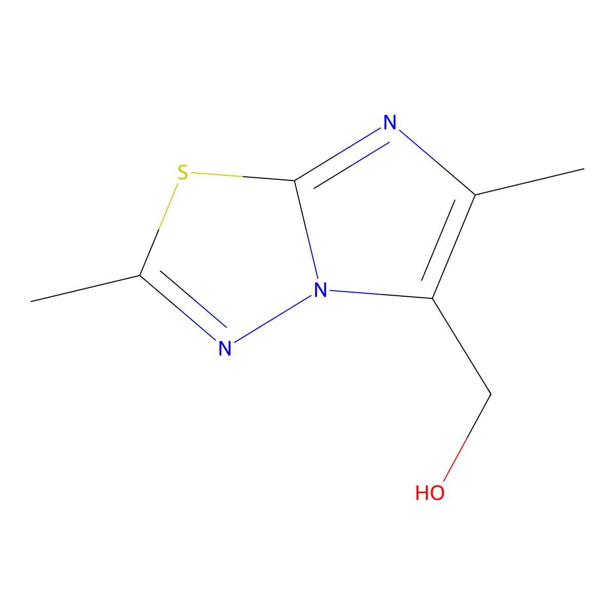 2,6-Dimethylimidazo(2,1-b)-1,3,4-thiadiazole-5-methanol molecular structure, CAS 294179-26-3