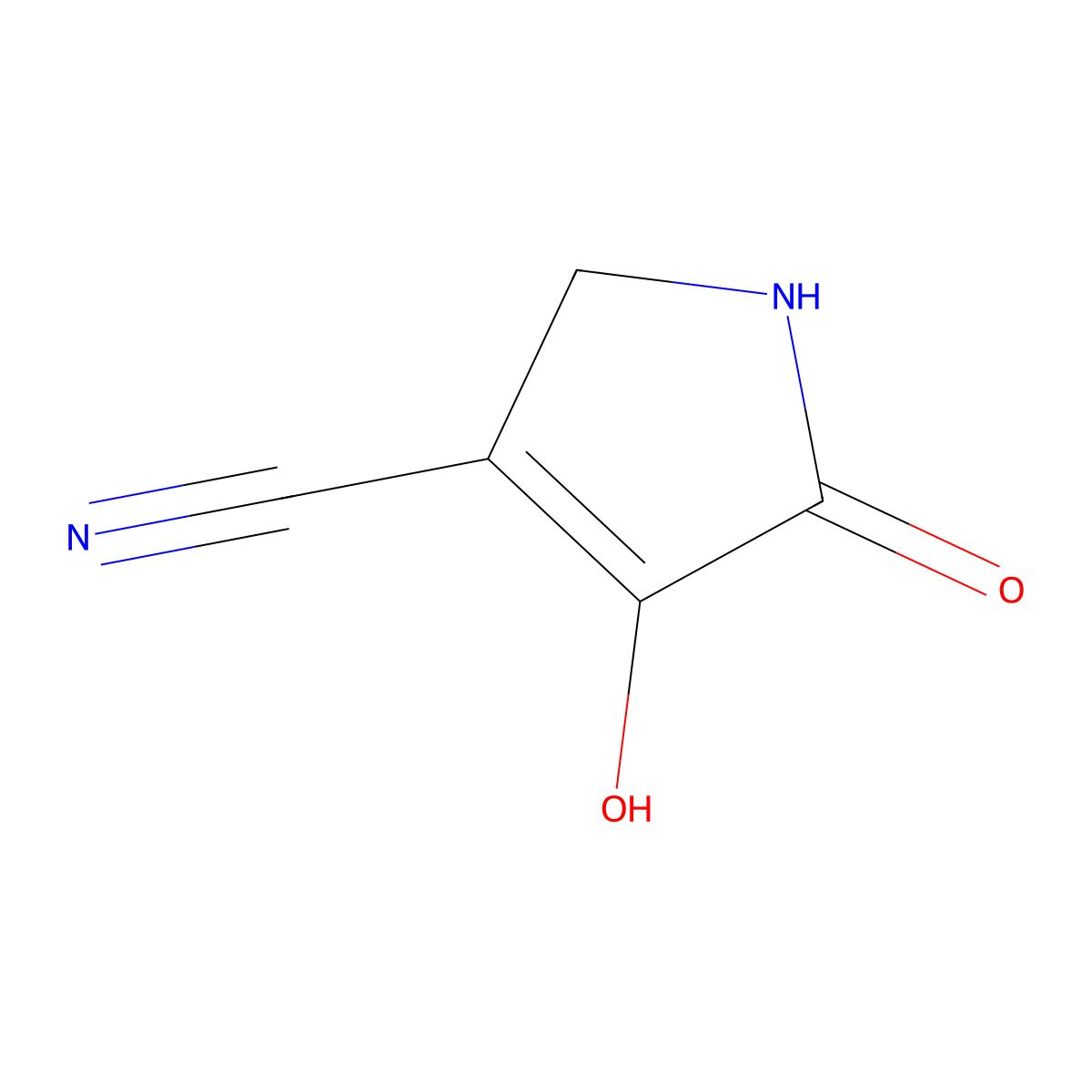4-hydroxy-5-oxo-2,5-dihydro-1H-pyrrole-3-carbonitrile molecular structure, CAS 29418-72-2