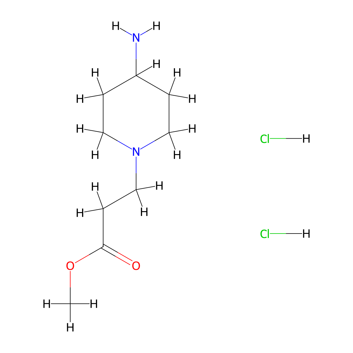Methyl 3-(4-aminopiperidin-1-yl)propanoate dihydrochloride molecular structure, CAS 294180-07-7