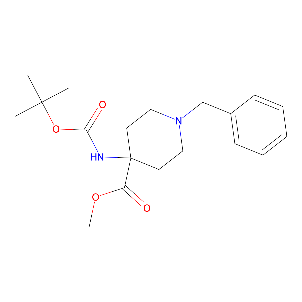 Methyl 1-Benzyl-4-(Boc-amino)piperidine-4-carboxylate molecular structure, CAS 294180-37-3