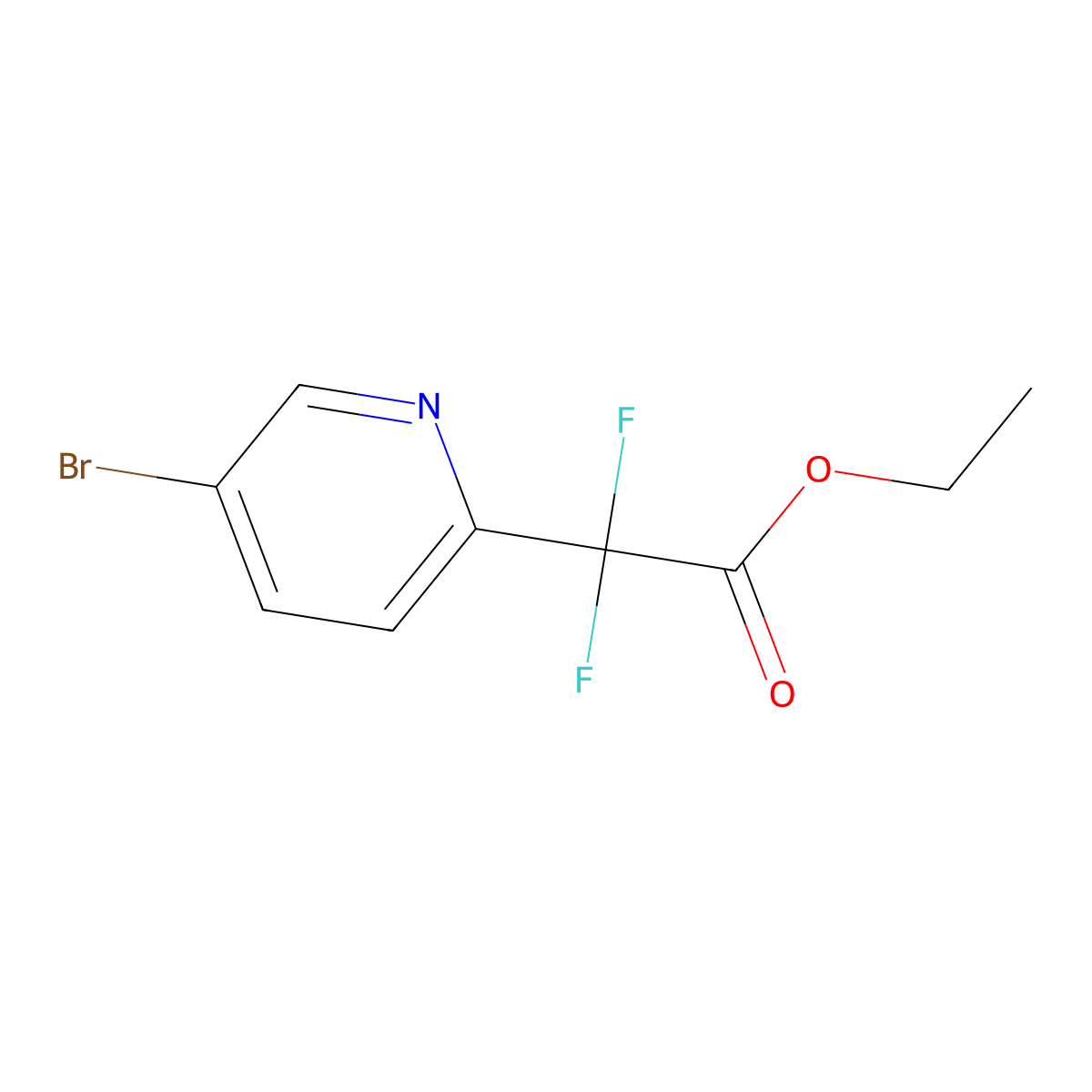 Ethyl 2-(5-bromopyridin-2-YL)-2,2-difluoroacetate molecular structure, CAS 294181-95-6