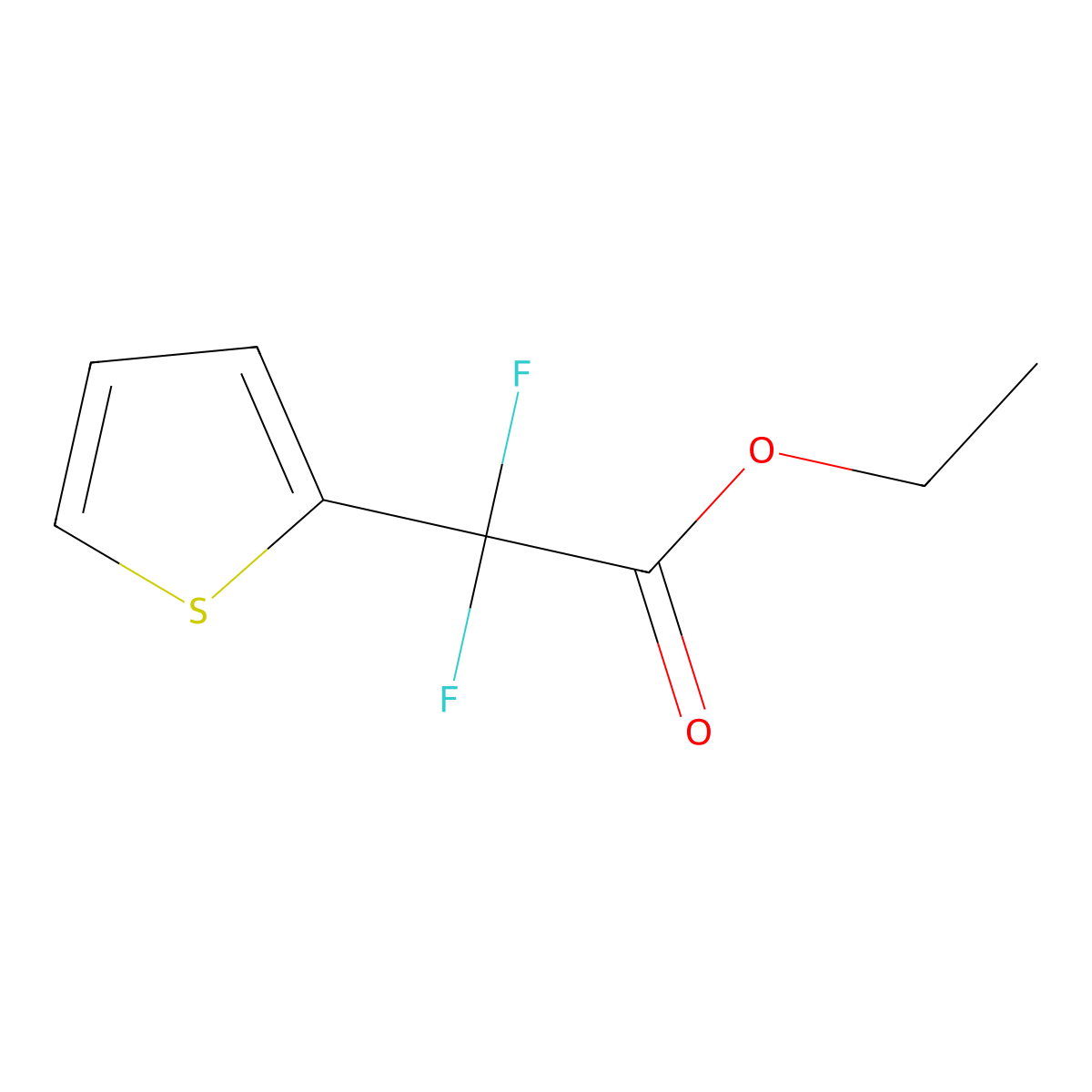 Ethyl 2,2-difluoro-2-(thiophen-2-yl)acetate molecular structure, CAS 294182-00-6
