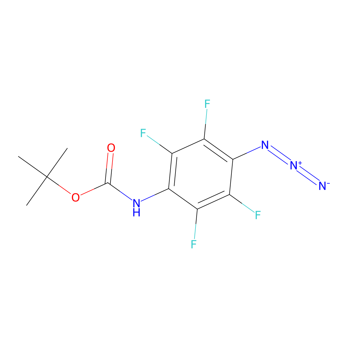 4-(N-Tert-butoxycarbonylamino)tetrafluorophenylazide molecular structure, CAS 294187-76-1