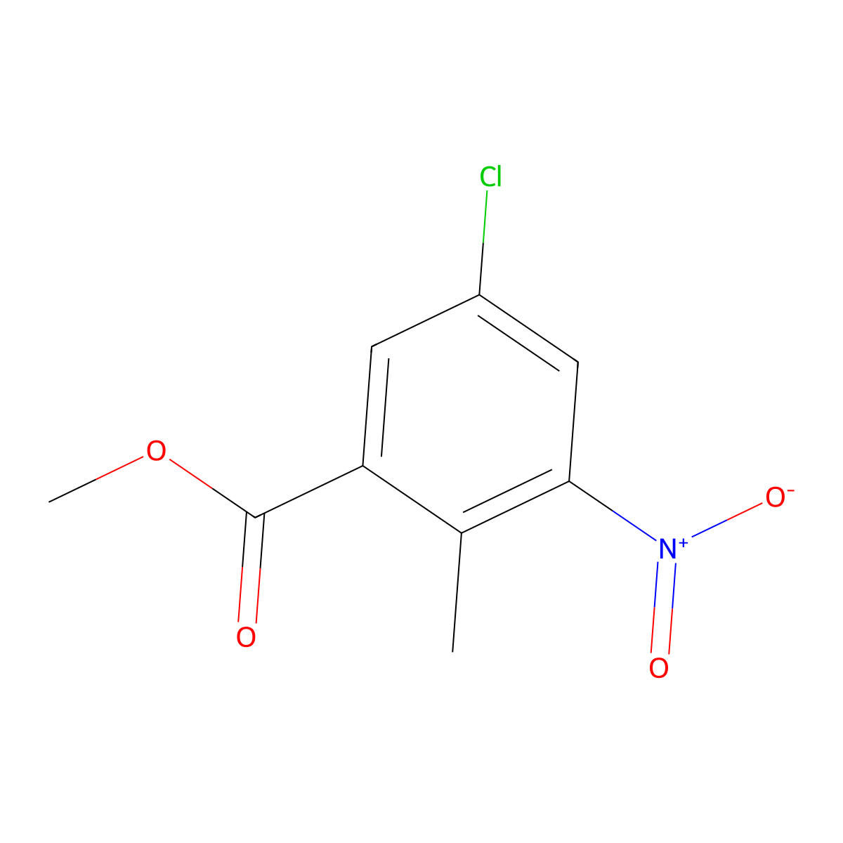 Methyl 5-chloro-2-methyl-3-nitrobenzoate molecular structure, CAS 294190-17-3