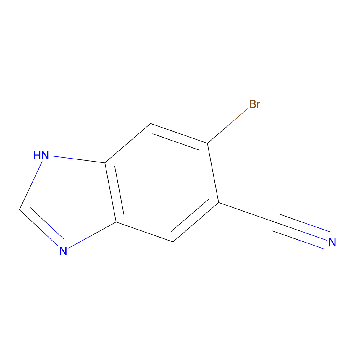 6-Bromo-1H-benzo[d]imidazole-5-carbonitrile molecular structure, CAS 294192-25-9