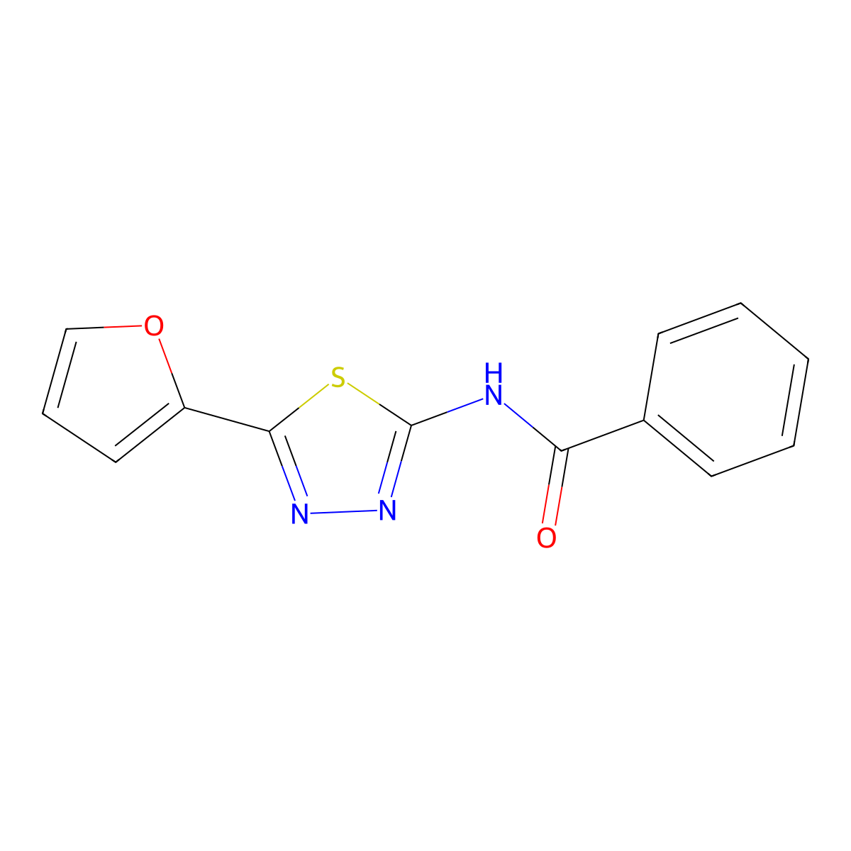 N-[5-(furan-2-yl)-1,3,4-thiadiazol-2-yl]benzamide molecular structure, CAS 294194-02-8