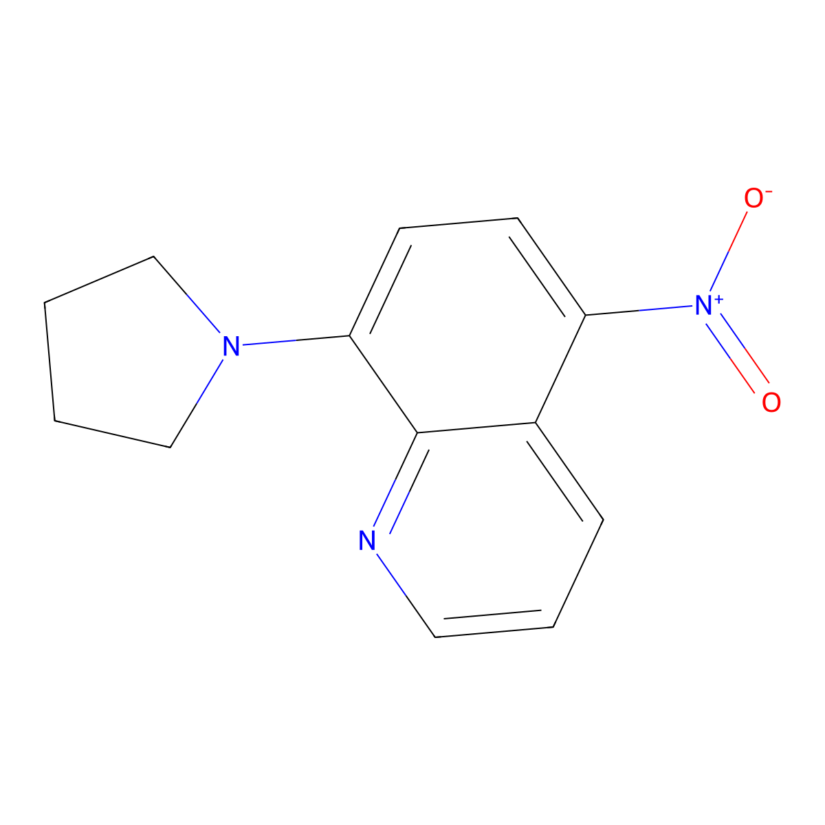 5-Nitro-8-(pyrrolidin-1-yl)quinoline molecular structure, CAS 294194-84-6