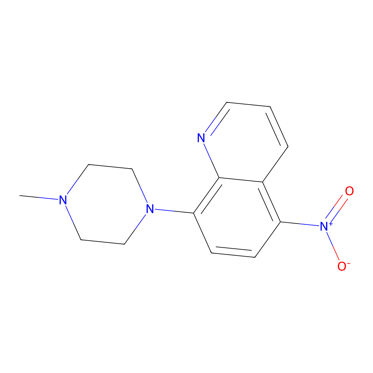 8-(4-Methylpiperazin-1-yl)-5-nitroquinoline molecular structure, CAS 294194-90-4