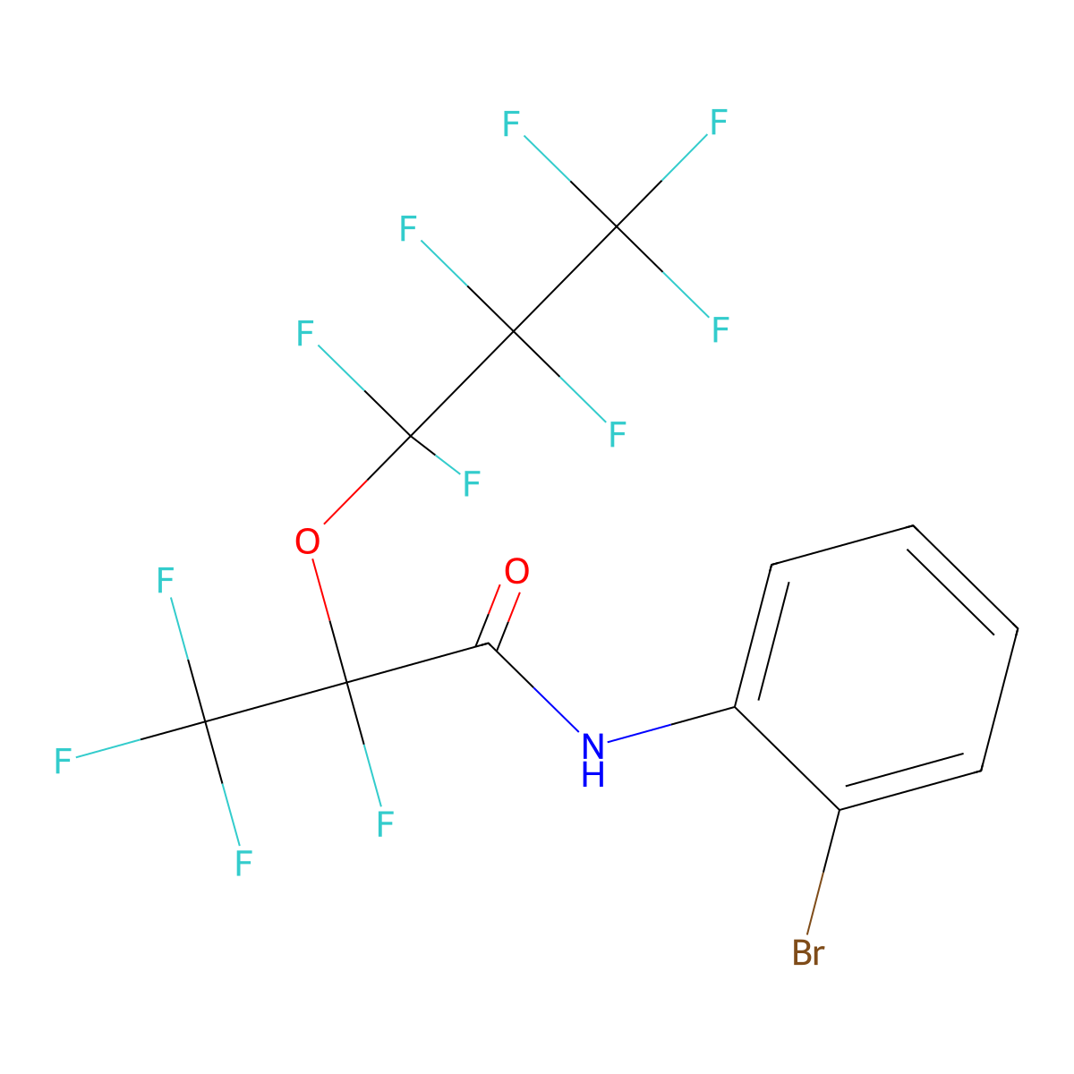 Propanamide, 2,3,3,3-tetrafluoro-2-heptafluoropropoxy-N-(2-bromophenyl)- molecular structure, CAS 294195-06-5