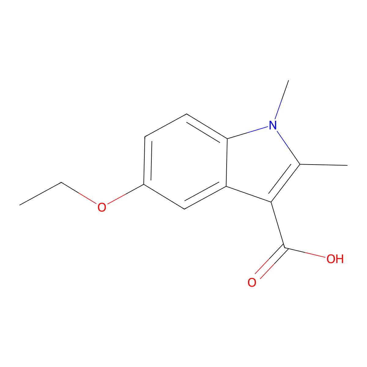 5-Ethoxy-1,2-dimethyl-1H-indole-3-carboxylic acid molecular structure, CAS 294195-10-1