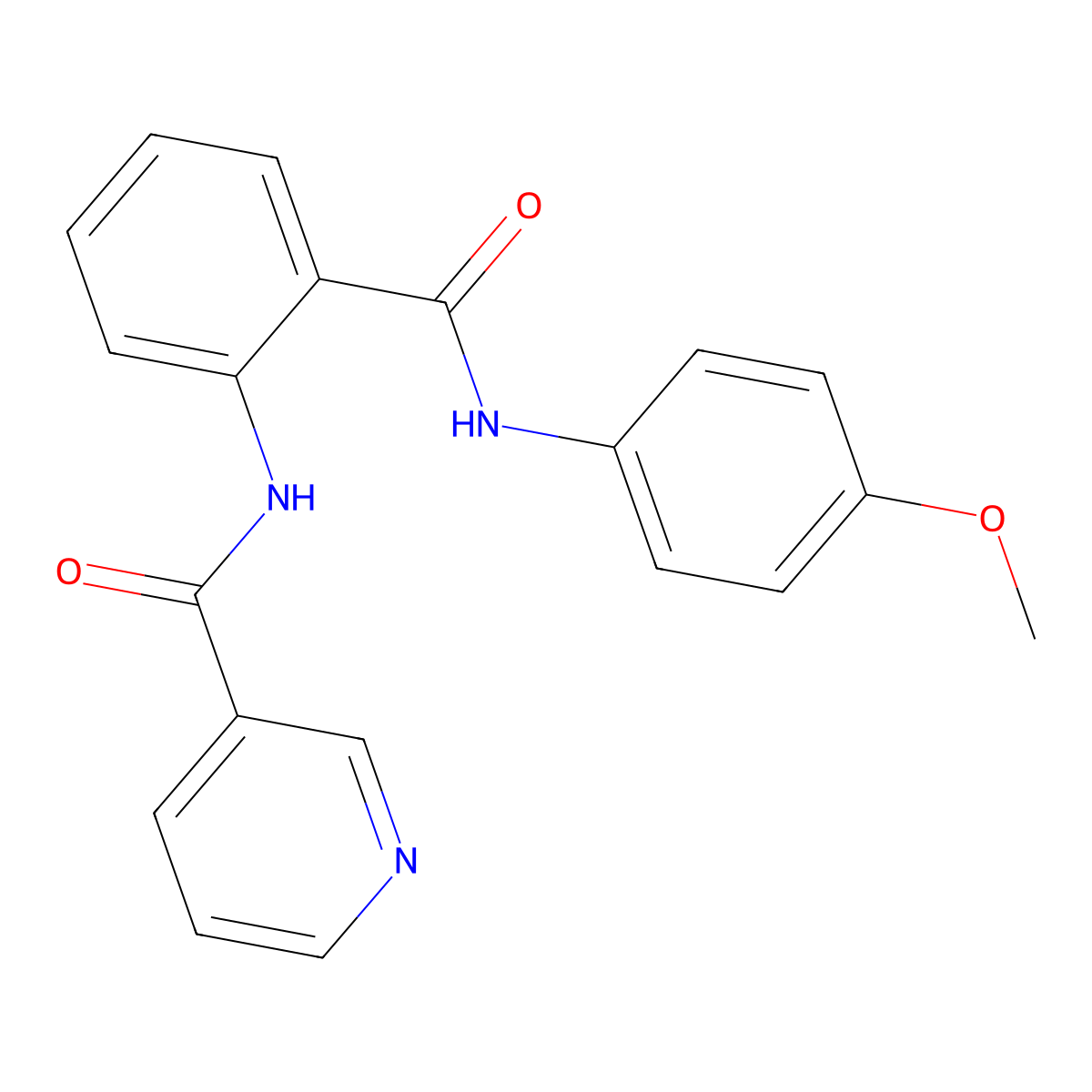 N-{2-[(4-methoxyanilino)carbonyl]phenyl}nicotinamide molecular structure, CAS 294195-67-8