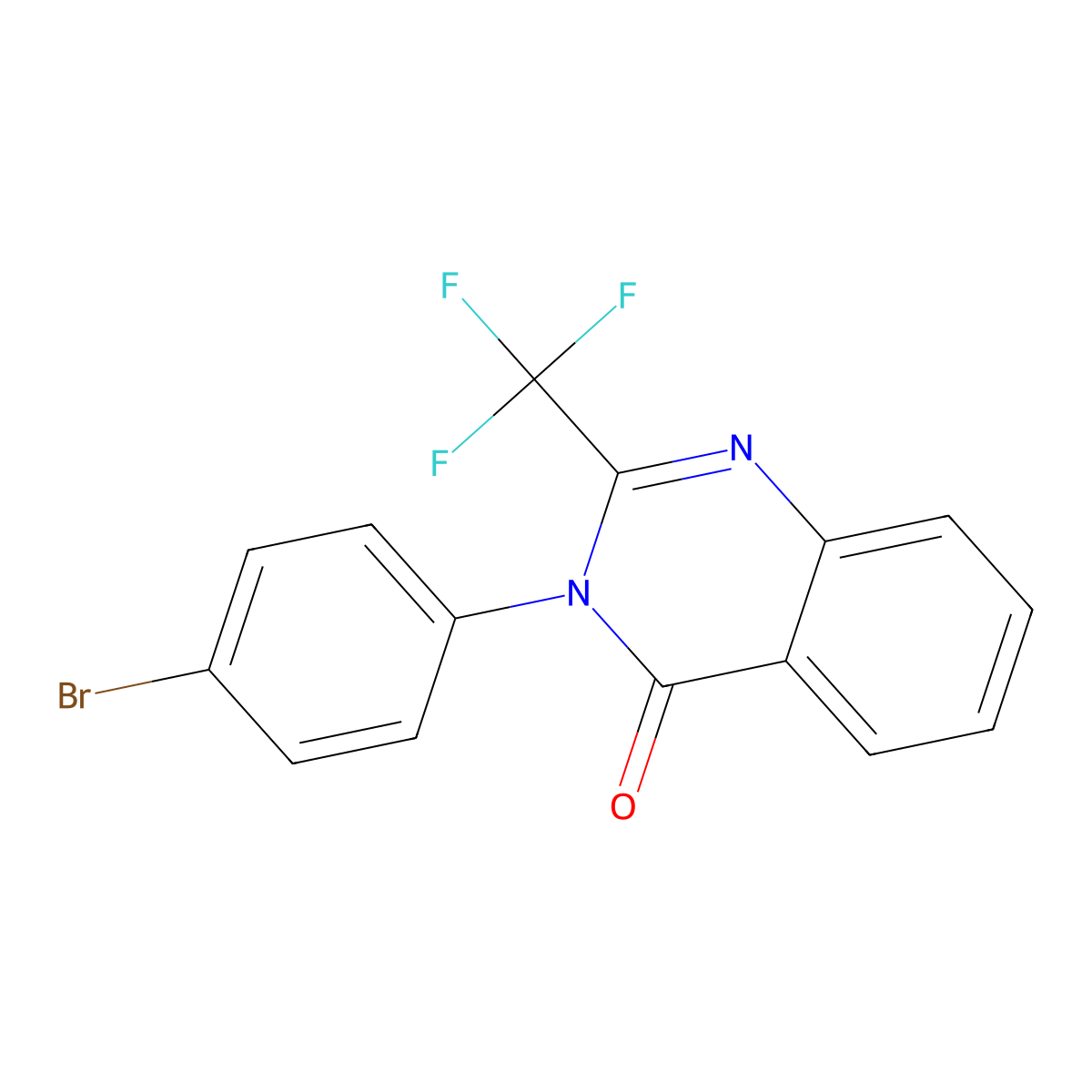 3-(4-Bromophenyl)-2-(trifluoromethyl)quinazolin-4-one molecular structure, CAS 294195-69-0