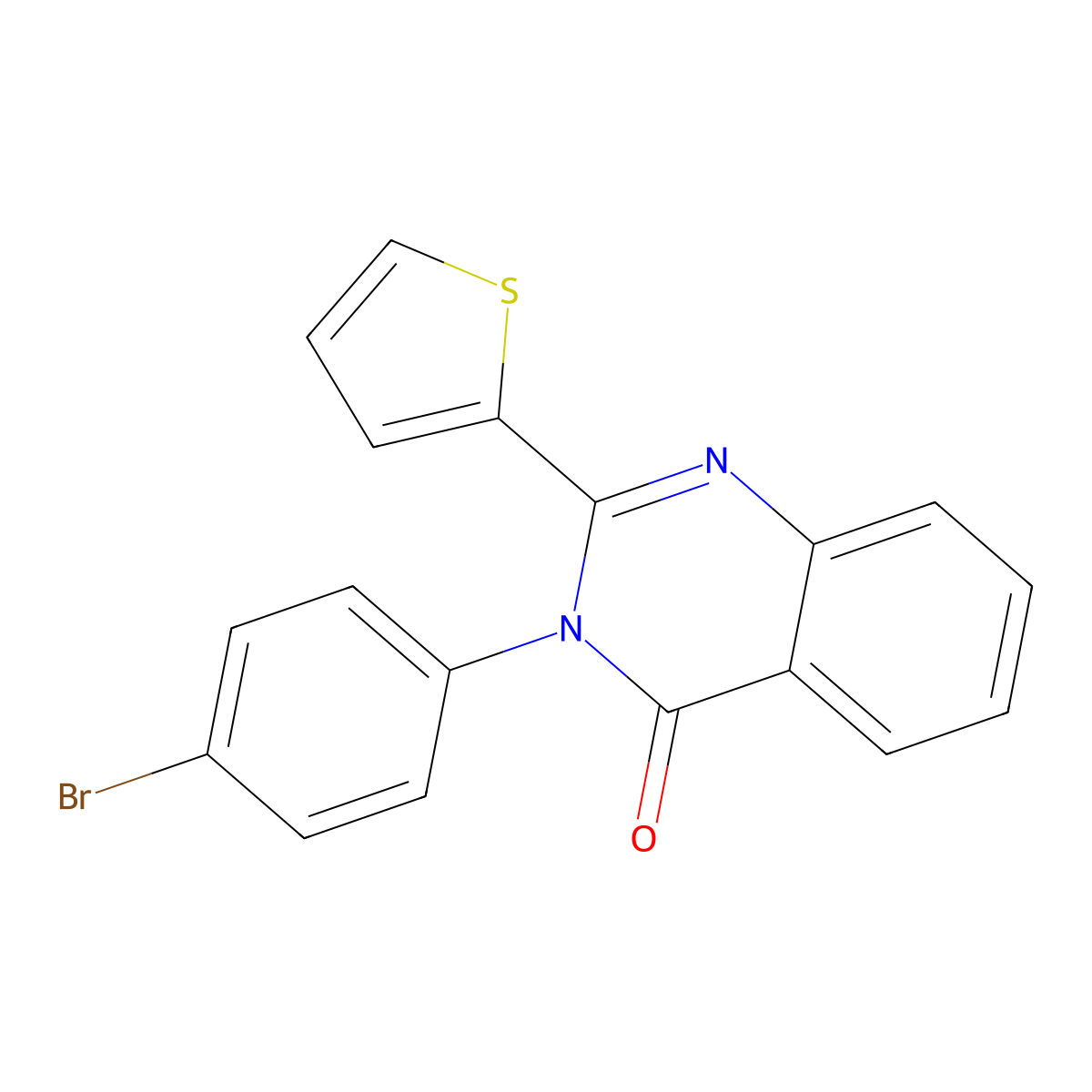 3-(4-Bromophenyl)-2-thiophen-2-ylquinazolin-4-one molecular structure, CAS 294195-74-7