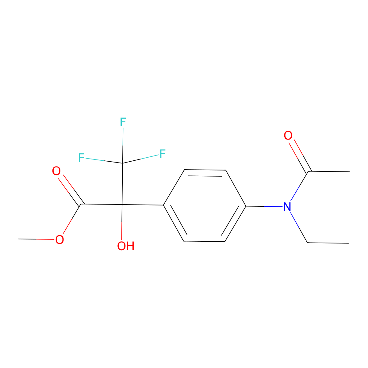 Methyl 2-{4-[acetyl(ethyl)amino]phenyl}-3,3,3-trifluoro-2-hydroxypropanoate molecular structure, CAS 294196-92-2