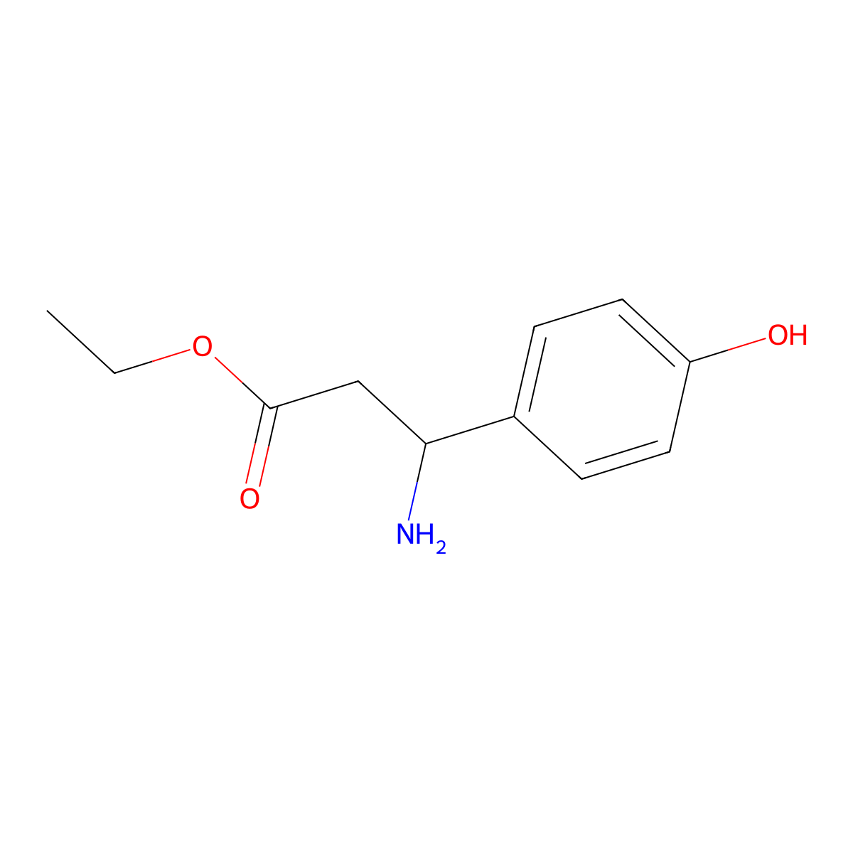 Ethyl 3-amino-3-(4-hydroxyphenyl)propanoate molecular structure, CAS 294197-01-6